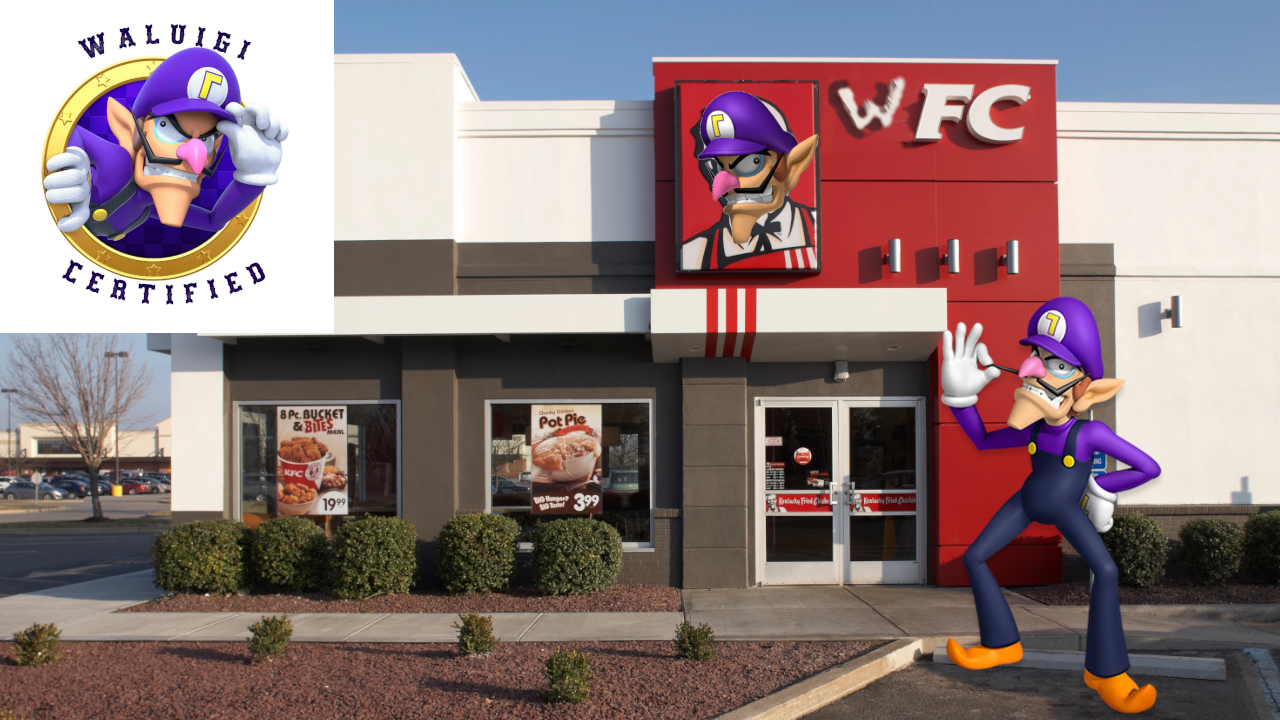 Waluigi's Fried Chicken thumbnail, as shown on it's GameJolt and itch.io pages.